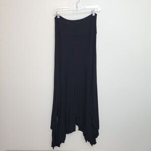 Free People Beach black handkerchief hem midi skirt